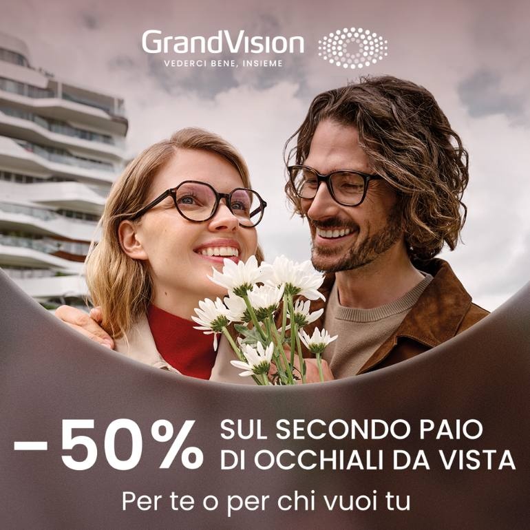 -50% di sconto sul secondo paio di occhiali da vista da Grand Vision